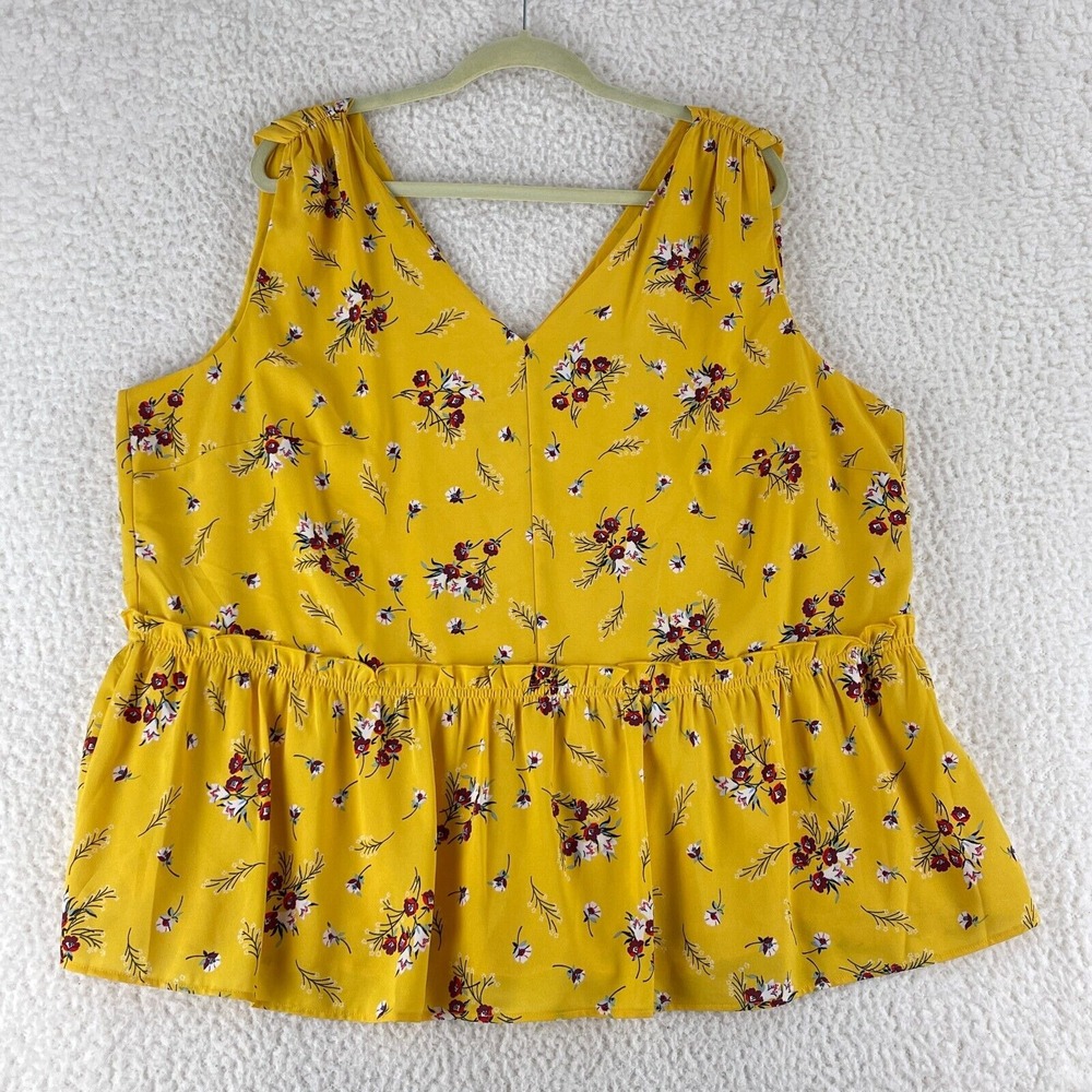 LOFT Yellow Floral Tank Top